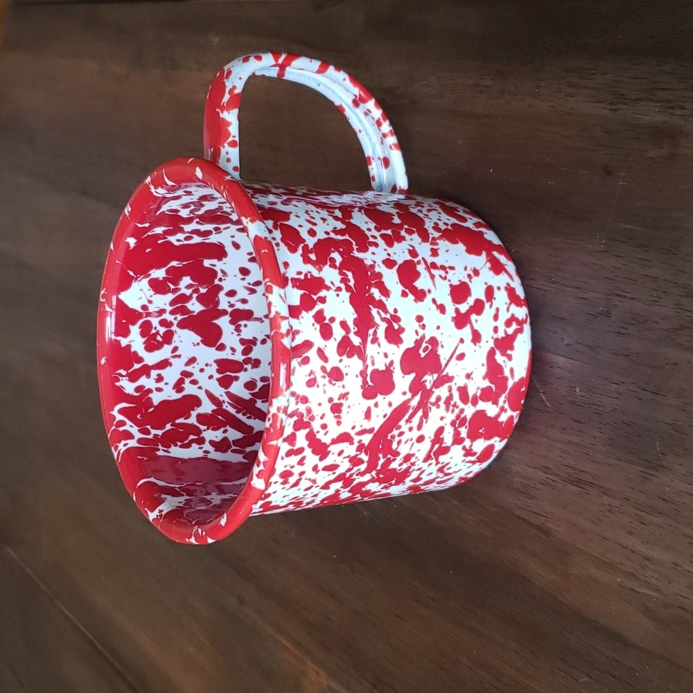 Red Splatterware Enamelware 12 Oz Mug